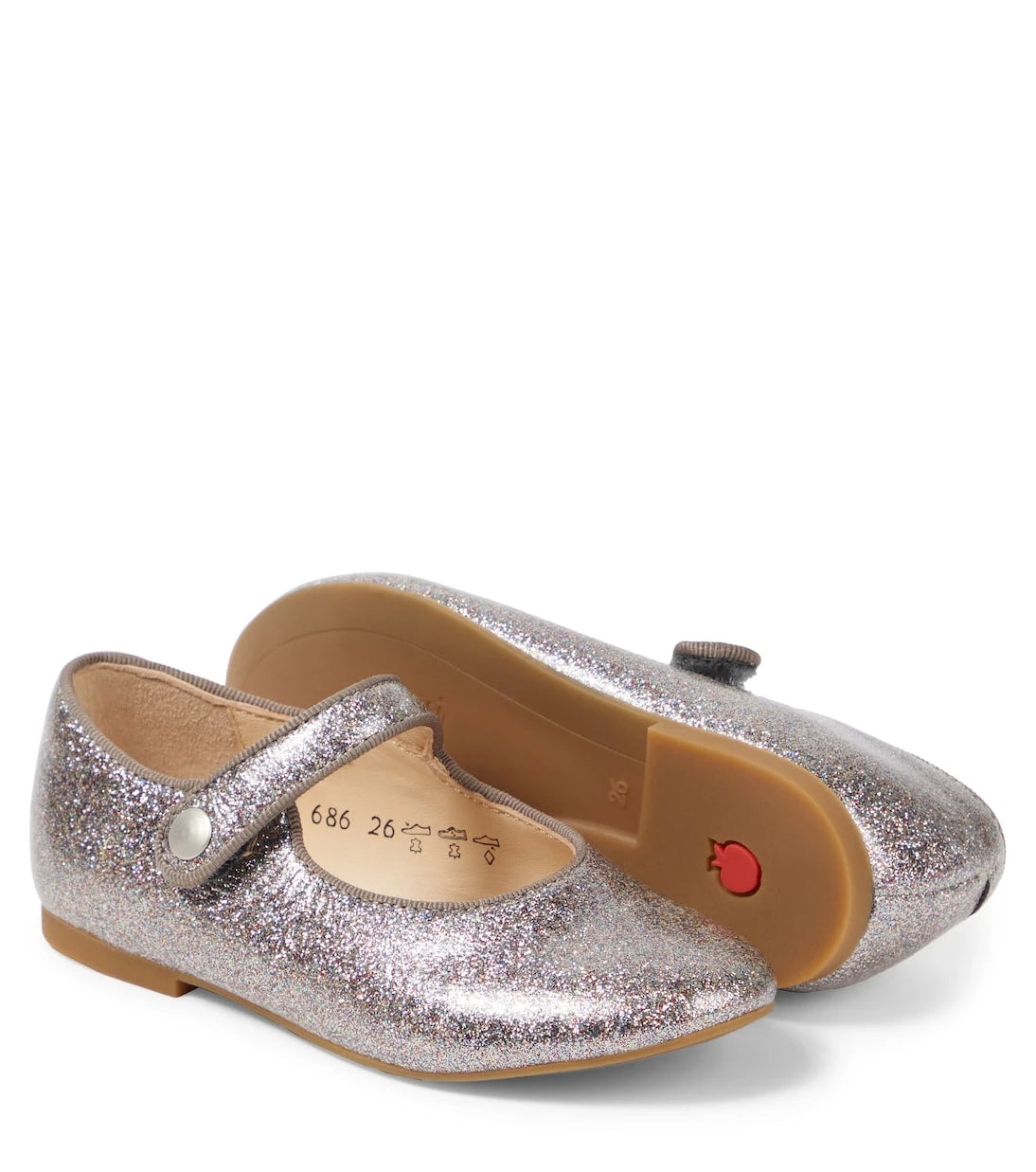 Pom d'Api - Daisy Baby glitter Mary Jane flats