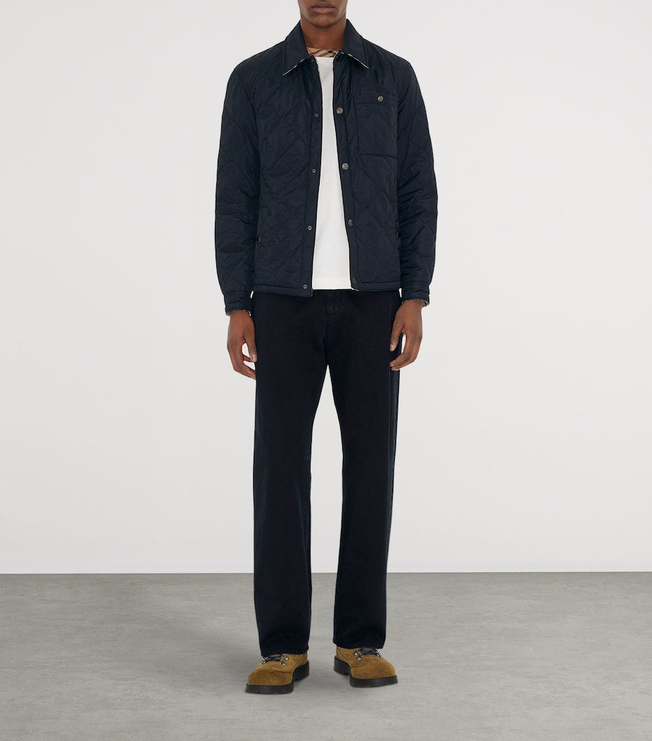 Navy Reversible Quilted Overshirt