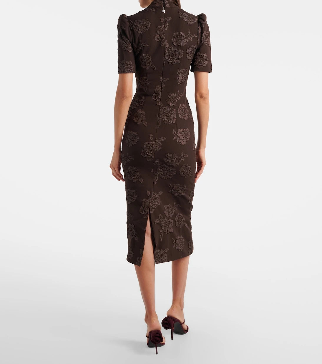 Rotate - Floral jacquard midi dress