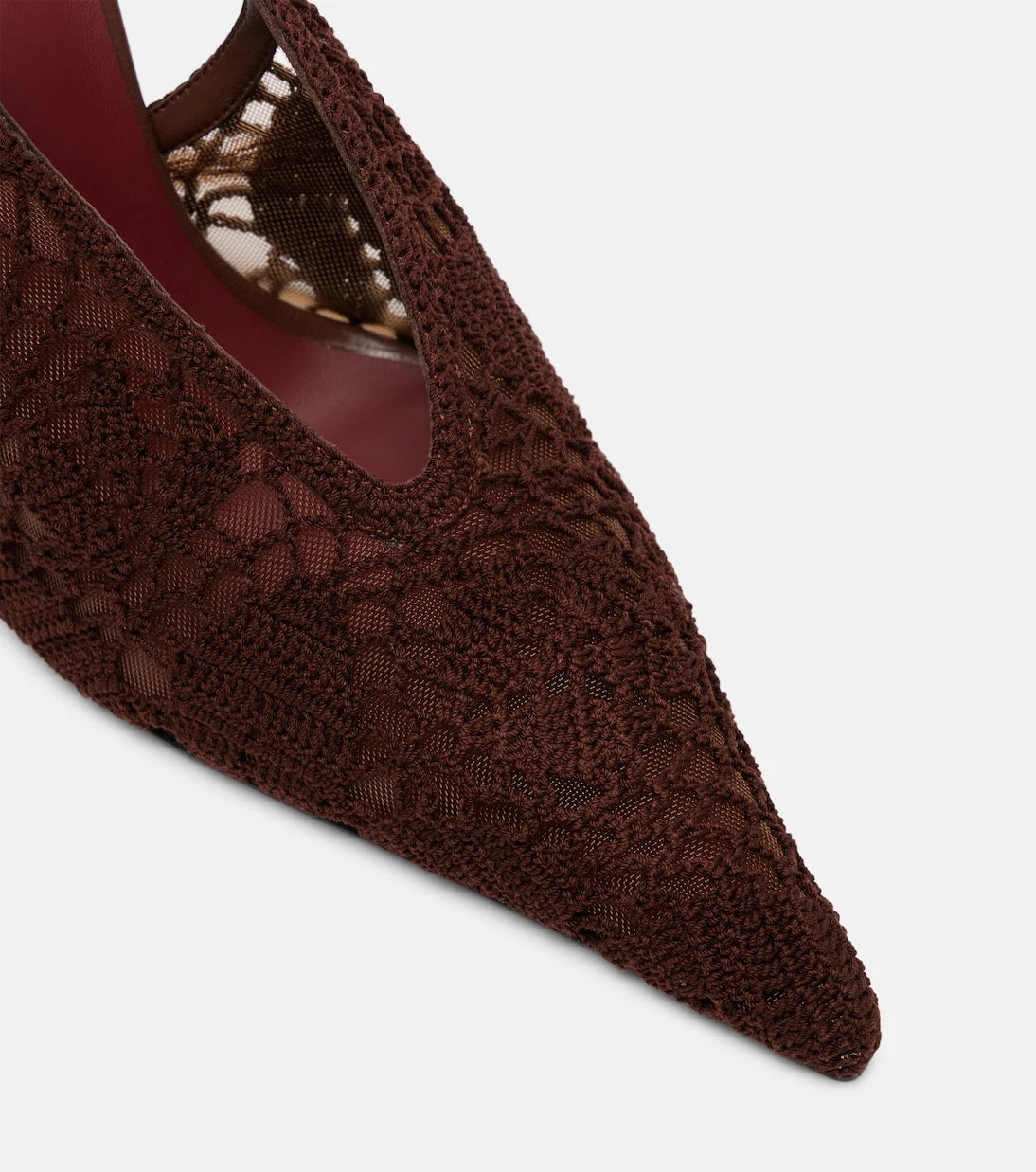 Magda Butrym - Crochet-trimmed leather slingback pumps