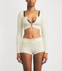 Ivory Cable-Knit Shorts