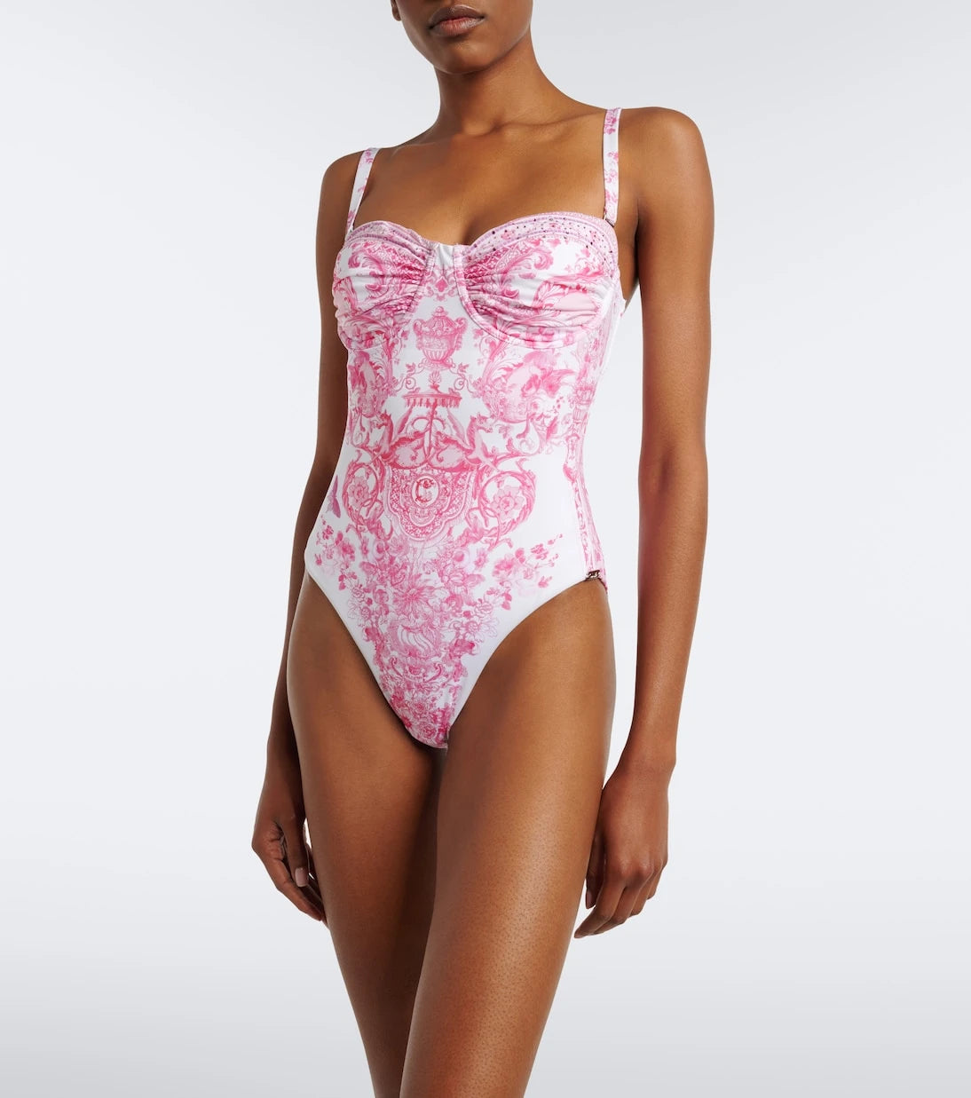 Camilla - Embellished printed swimsuit