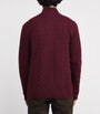 Polo Ralph Lauren Burgundy Wool-Cashmere Quarter-Zip Sweater