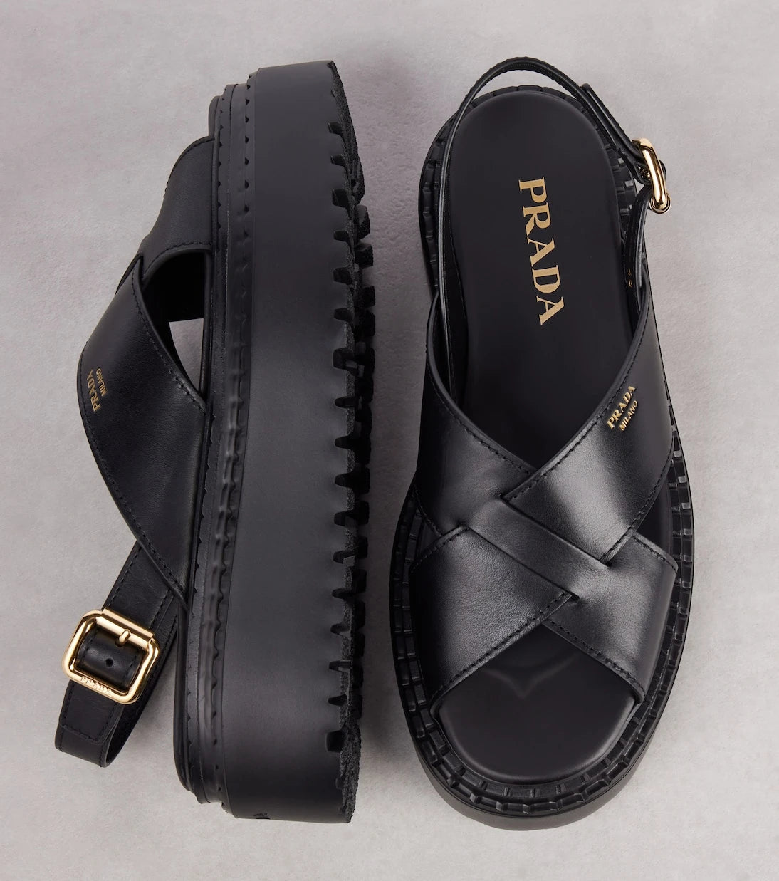 Prada - Leather platform sandals