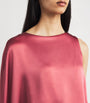 Pink Satin Asymmetric Gown