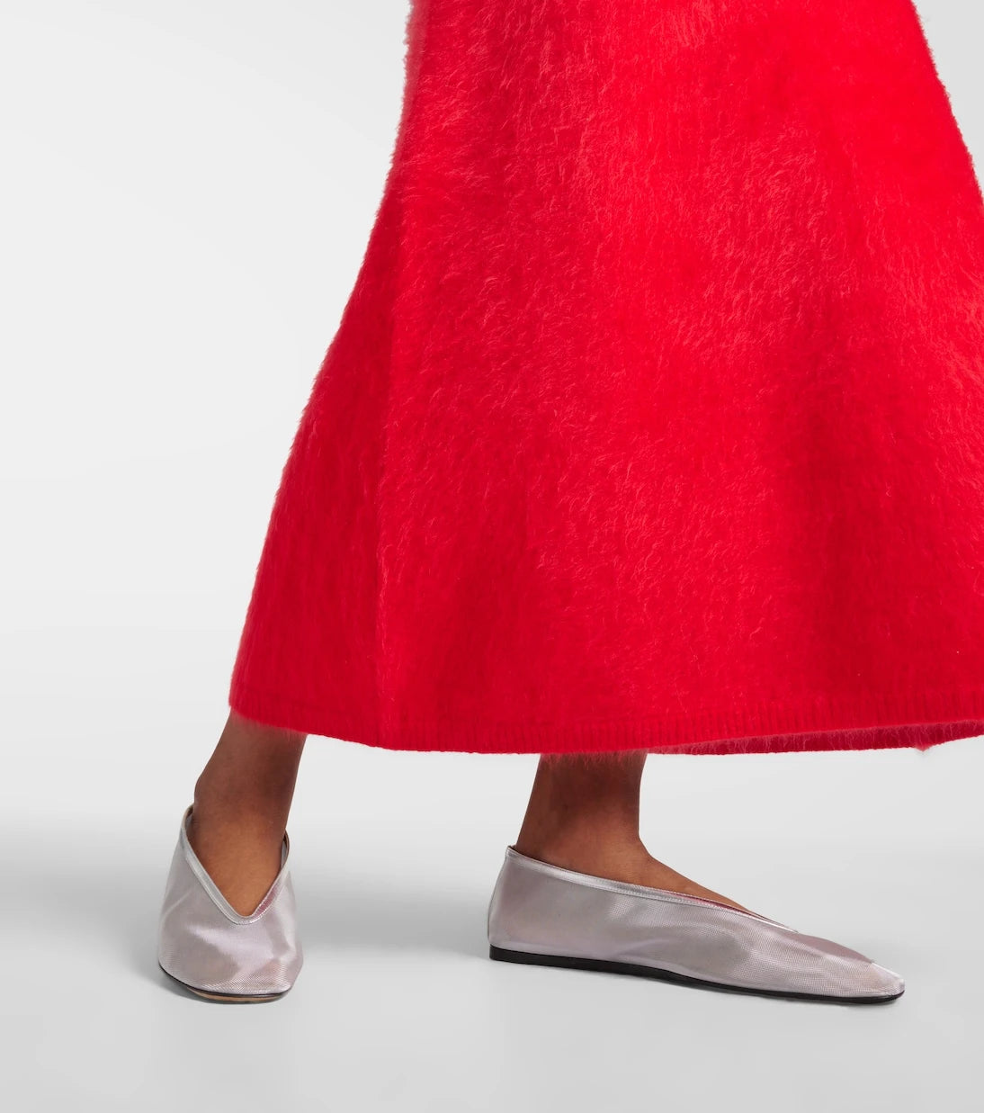 Le Monde Béryl - Luna leather-trimmed mesh ballet flats