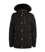 Black Shearling-Collar Puffer Jacket