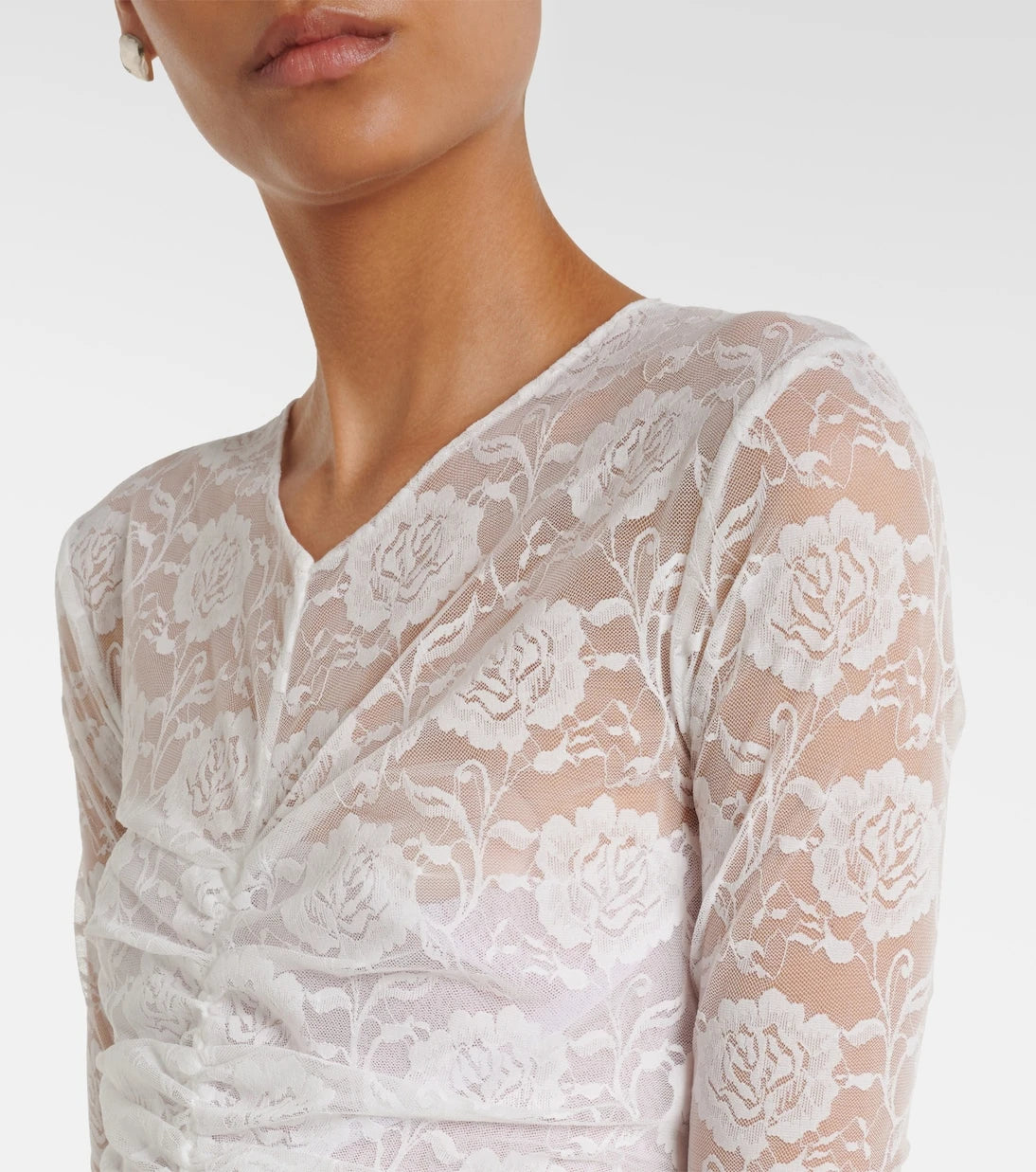 Norma Kamali - Fishtail ruched lace gown