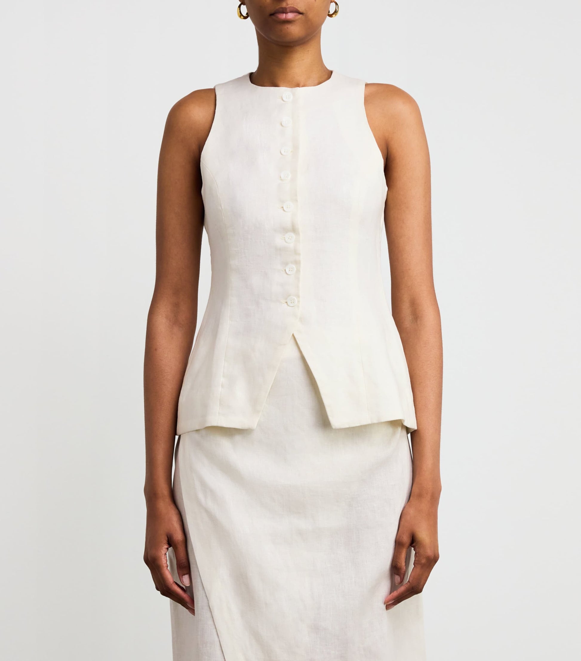 Faithfull the Brand White Linen Seema Top