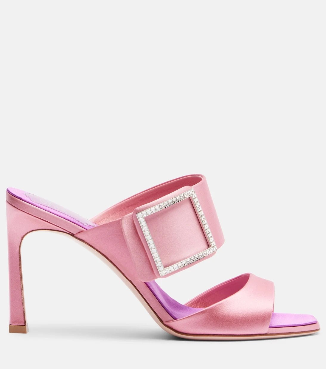 Roger Vivier - Trompette 85 embellished satin mules