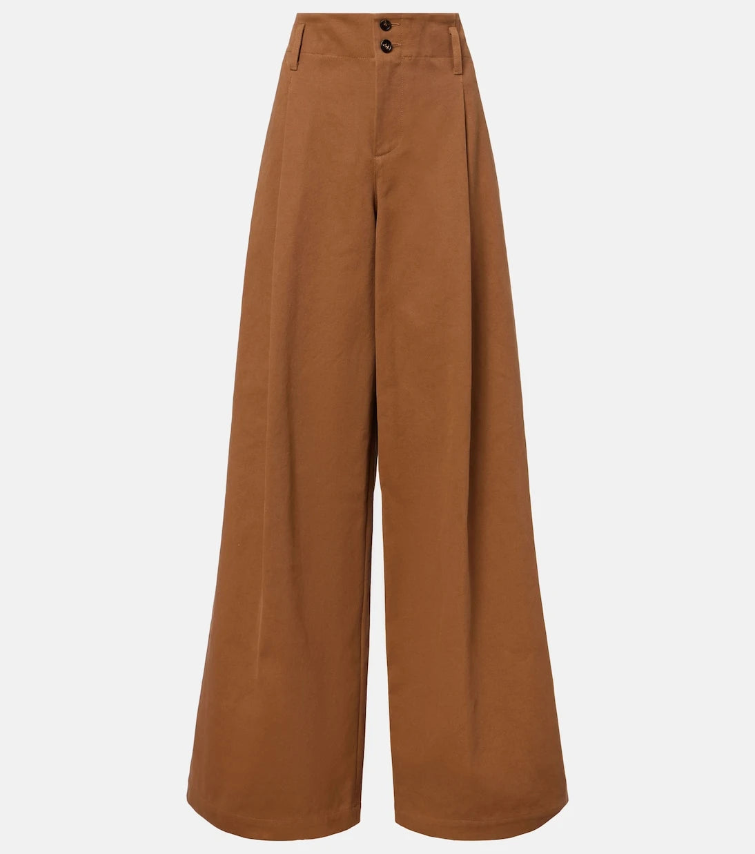 Chloé - High-rise cotton canvas wide-leg pants
