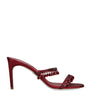 Burgundy Satin Chandelier Mules 80