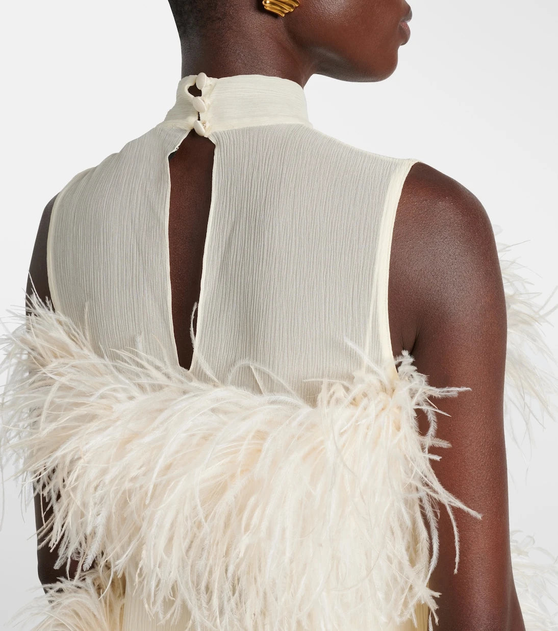 Taller Marmo - Divine feather-trimmed chiffon minidress