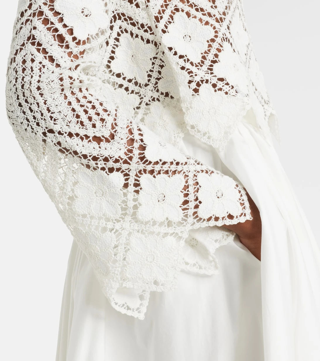 Self-Portrait - Crochet ruffled top