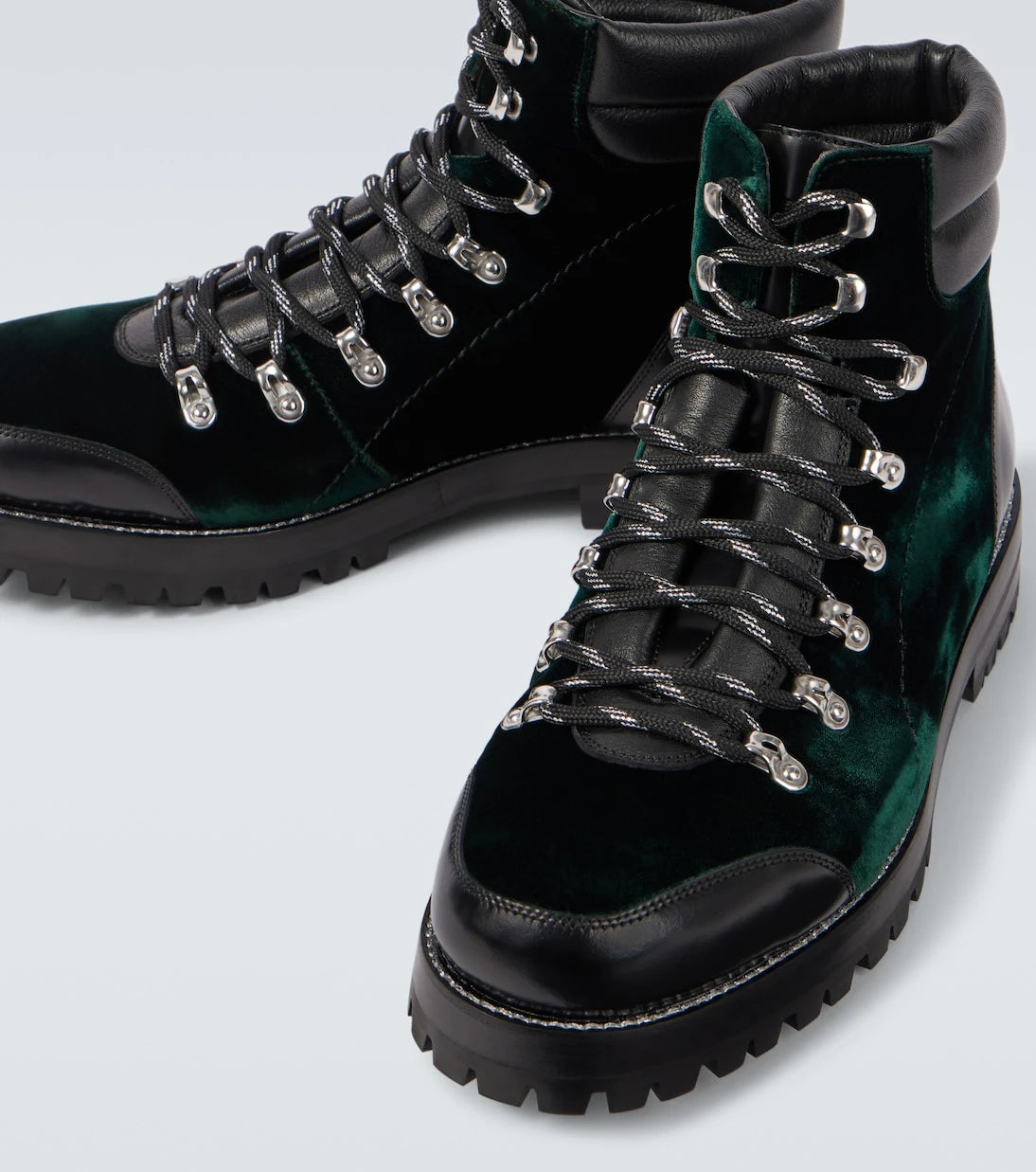 Manolo Blahnik - Janka leather-trimmed velvet combat boots
