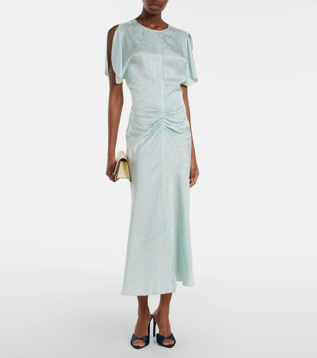 Victoria Beckham - Gathered jacquard midi dress