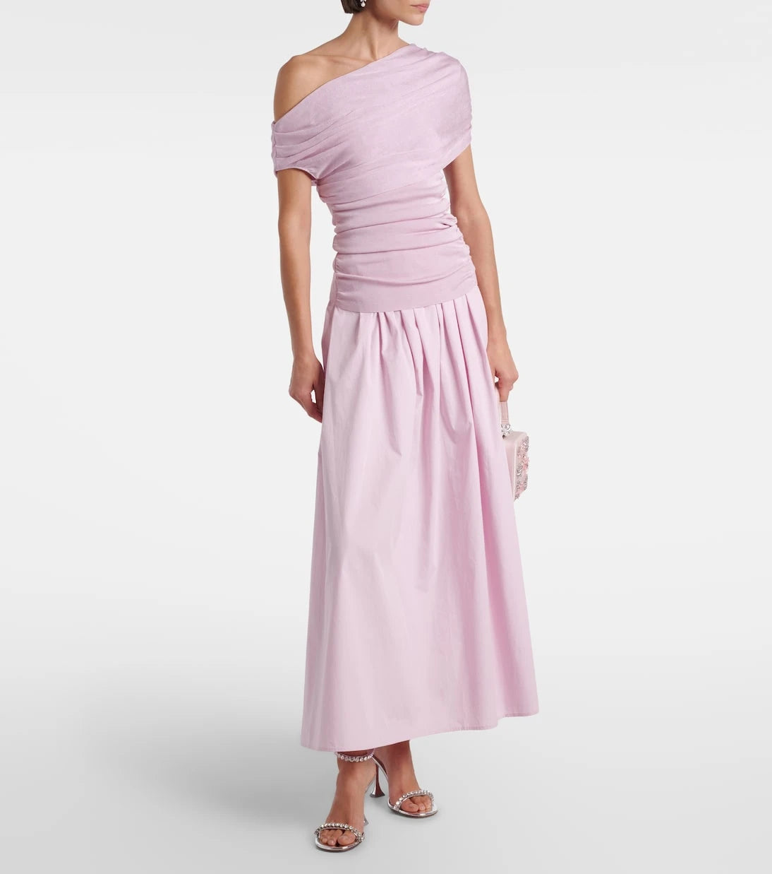 Self-Portrait - Asymmetric draped midi dress