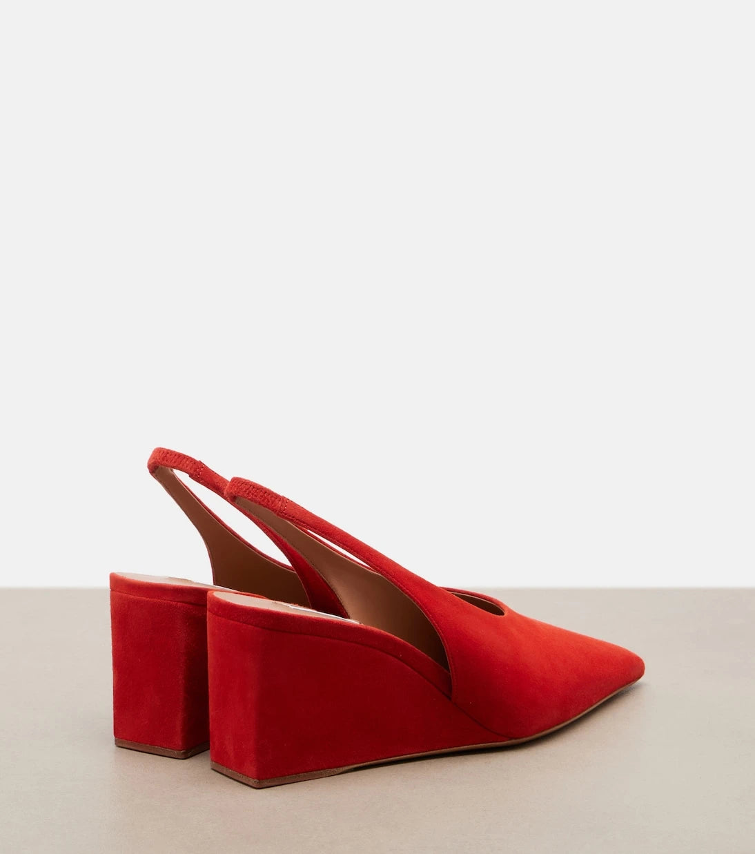 Alaïa - Cube suede slingback wedges
