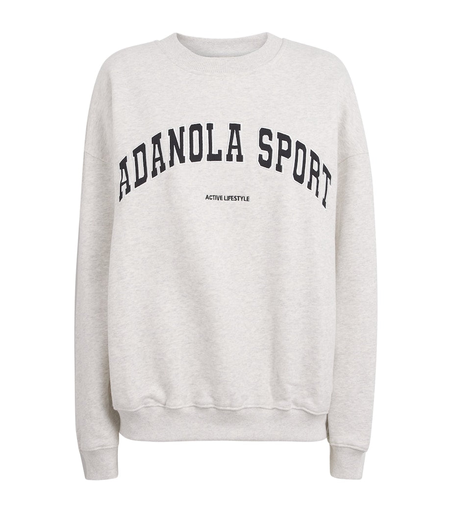 Adanola Grey Organic Cotton Logo Sweatshirt