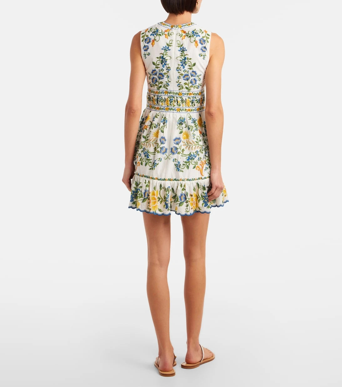 Farm Rio - Emily floral ruffled cotton minidress