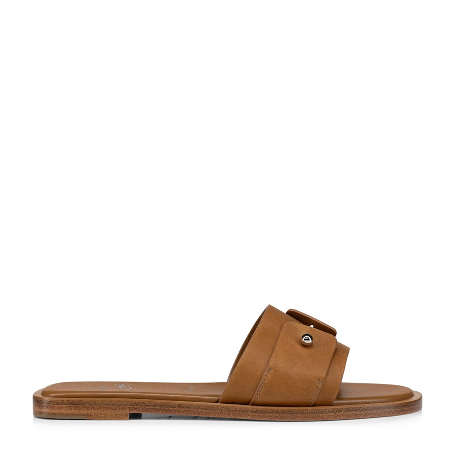 Christian Louboutin Brown Chambelimule Donna Calf Leather Mules