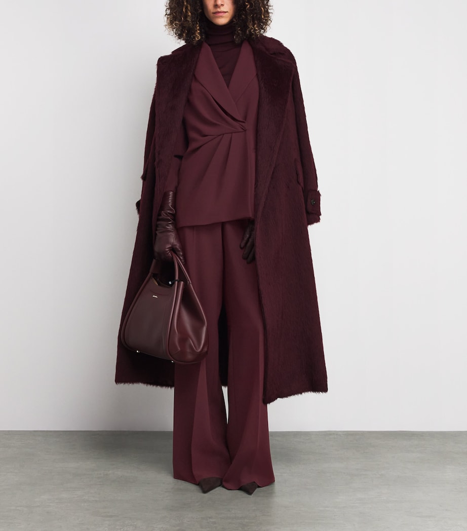 Red Cady Wide-Leg Trousers