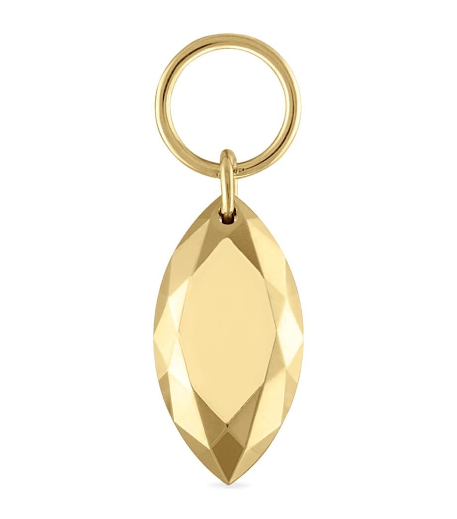 Faceted Gold Marquise Charm (7.5mm)