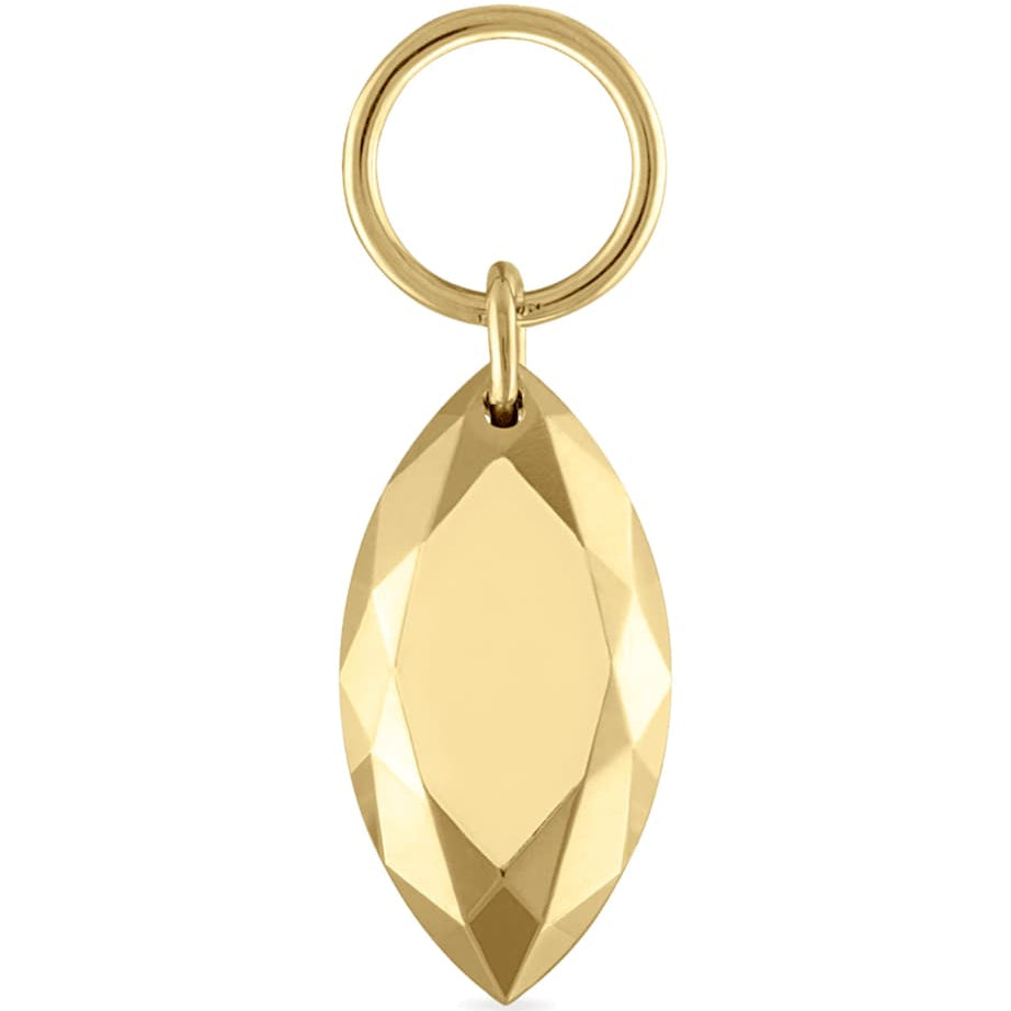 Faceted Gold Marquise Charm (7.5mm)