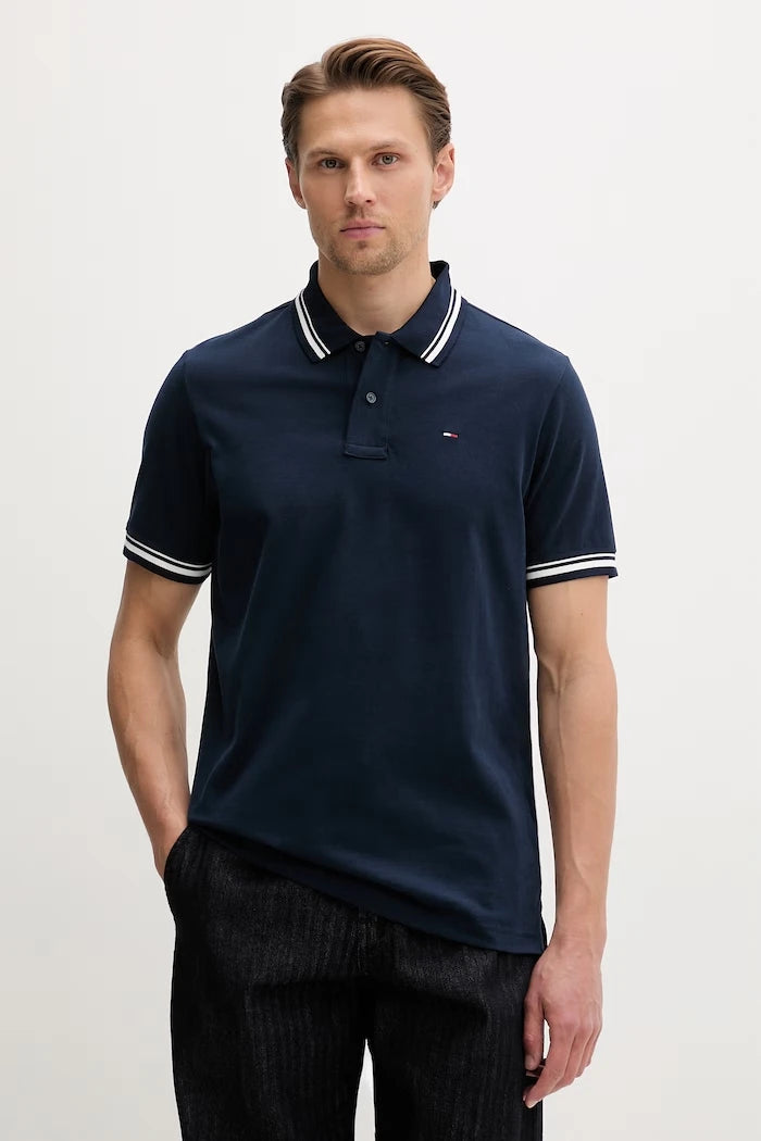 Tommy Jeans тениска с яка мъжка от памук
