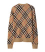 Beige Wool-Mohair Check Cardigan
