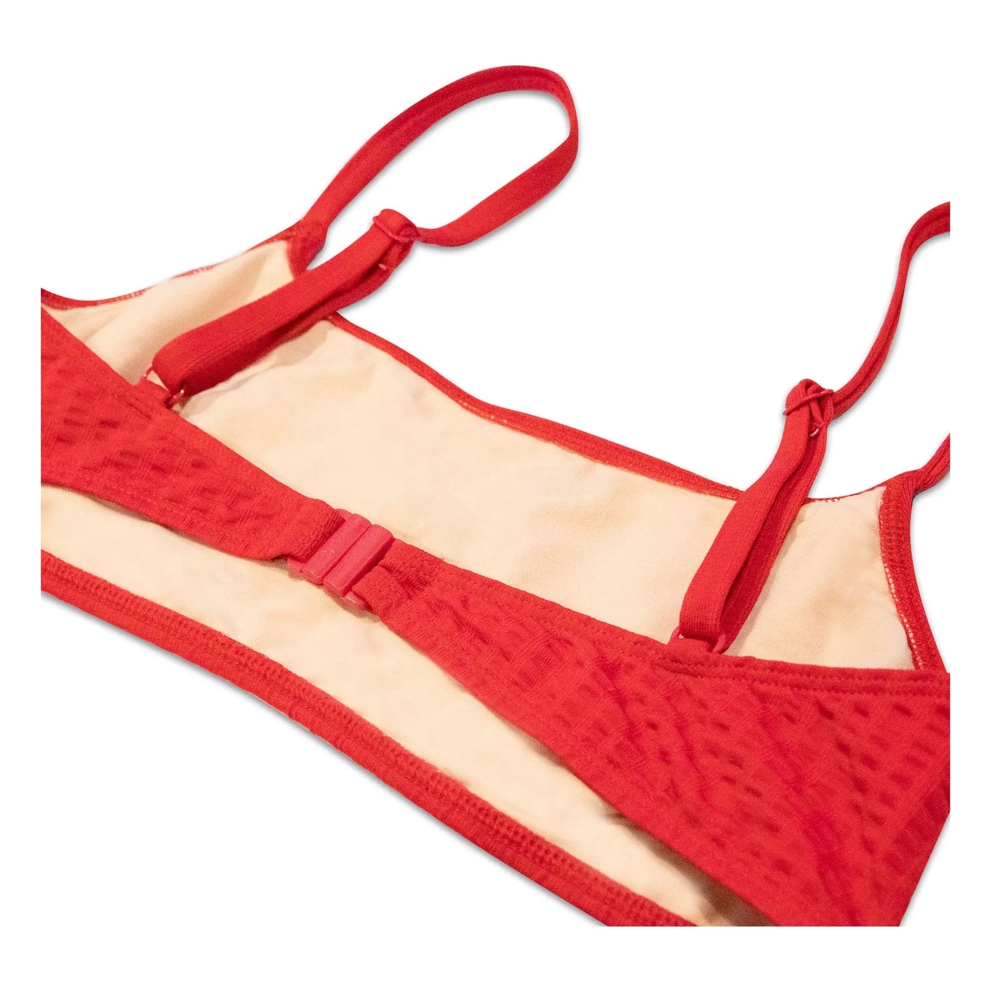 Miska Paris - Bralette Gaufré Swimsuit Top | Red