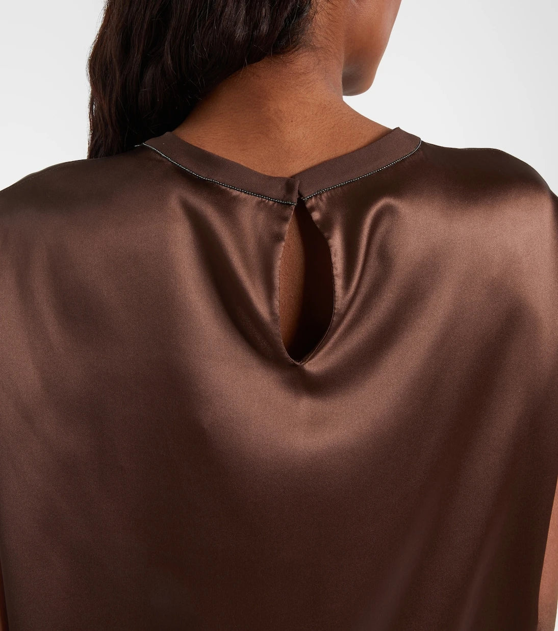 Brunello Cucinelli - Silk-blend satin top
