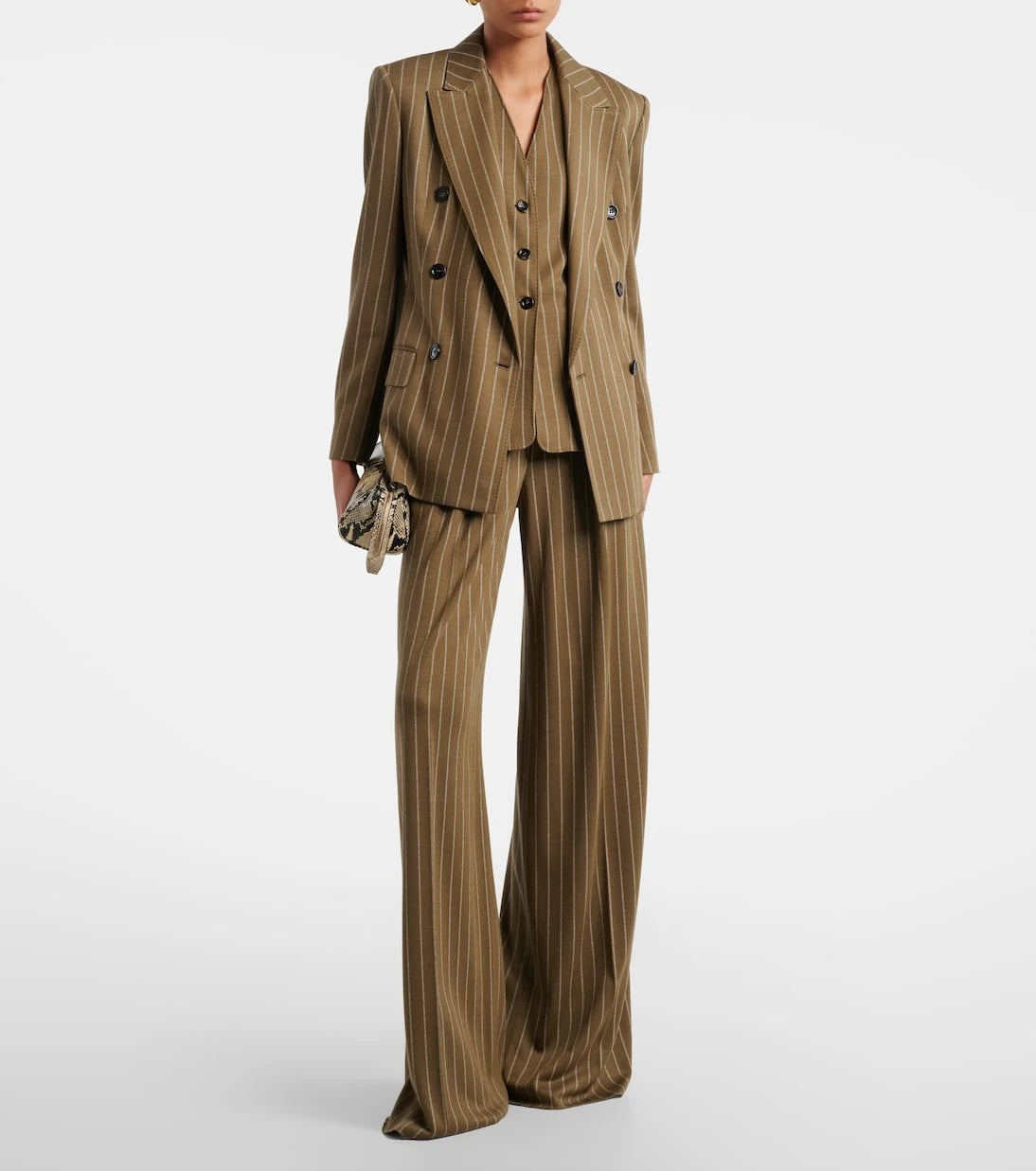 Max Mara - Pinstripe pleated wide-leg pants