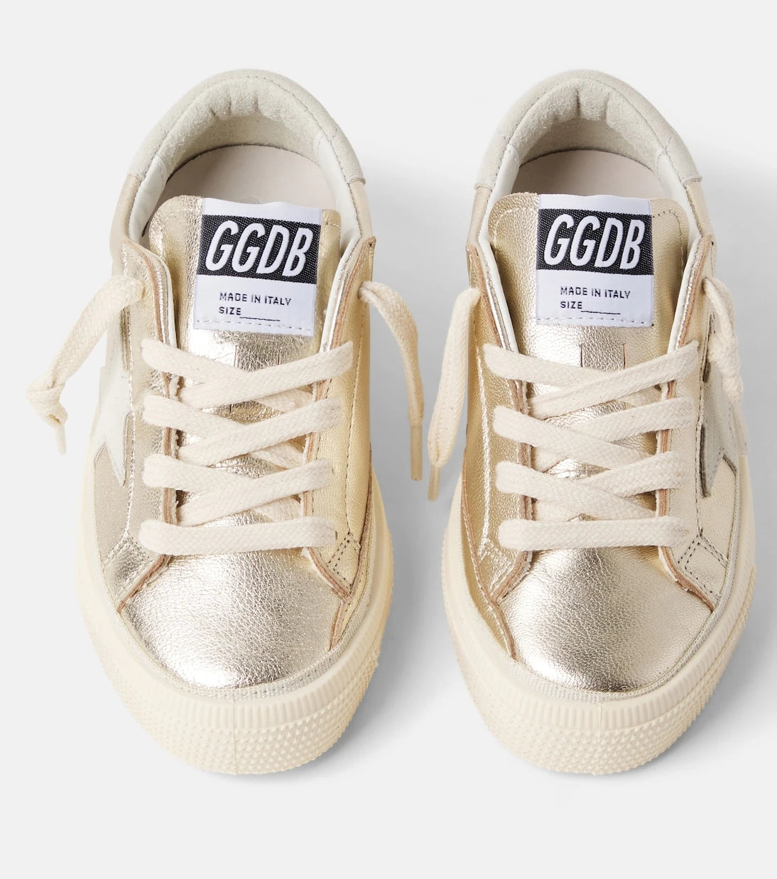 Golden Goose Kids - May metallic leather sneakers