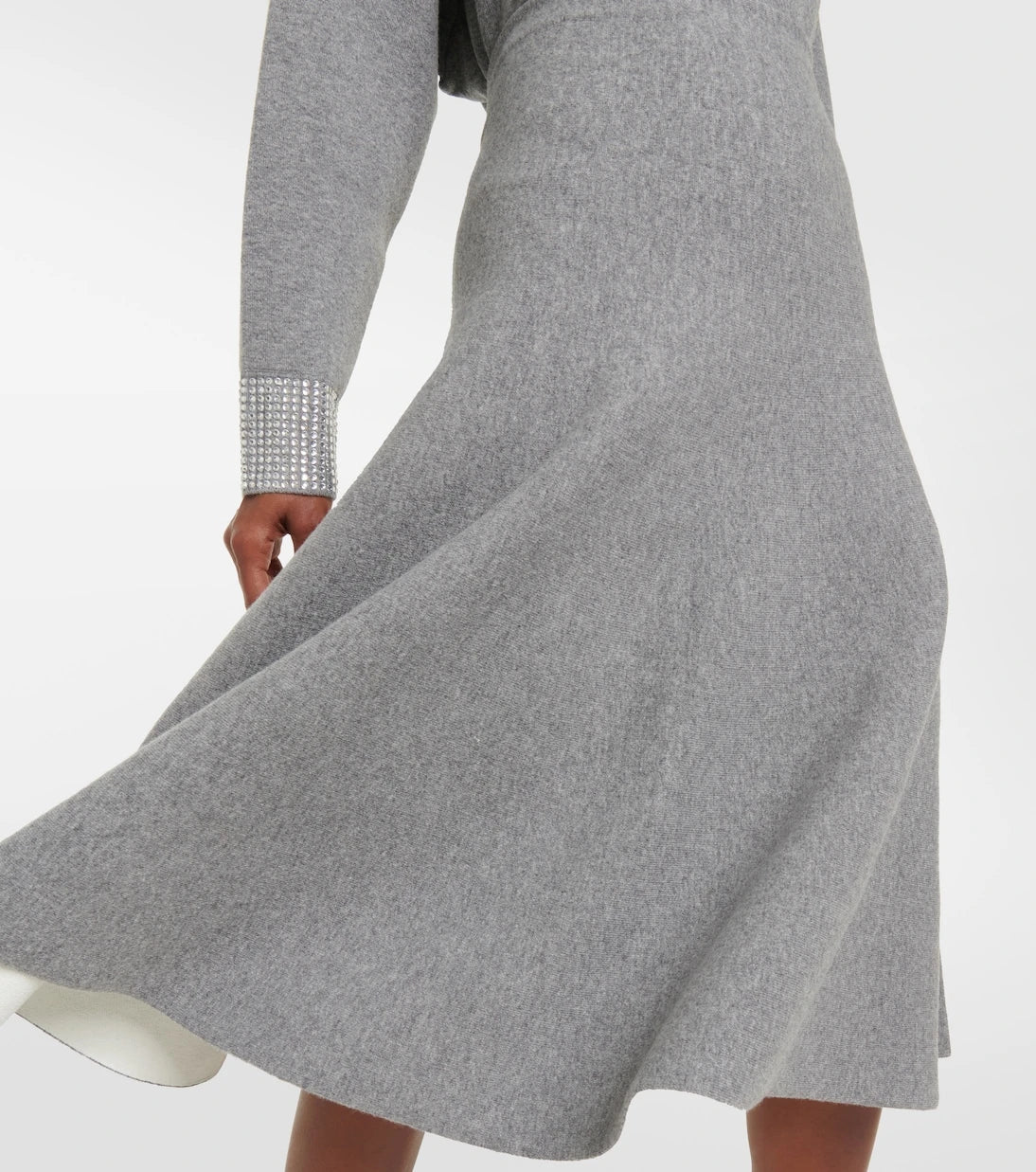 Valentino - High-rise wool-blend midi skirt