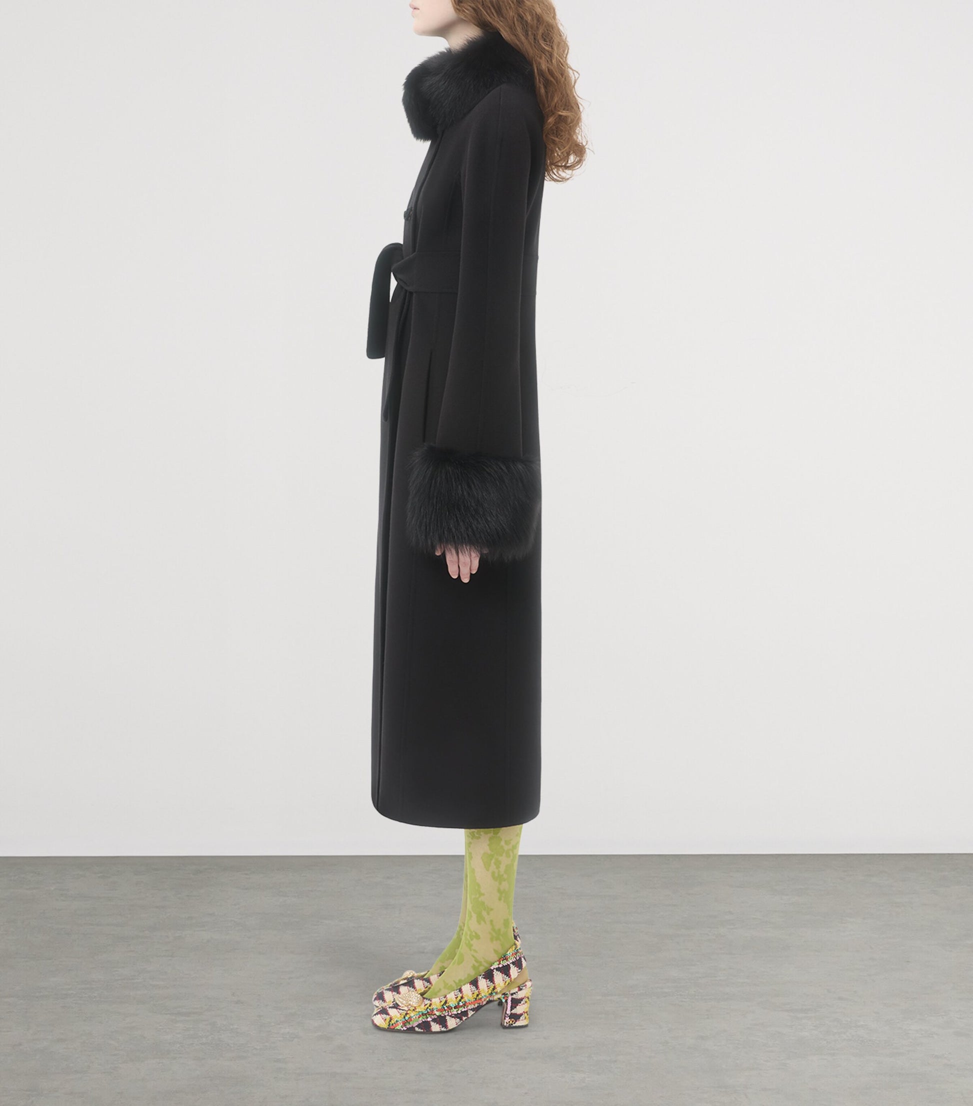 Valentino Black Virgin Wool-Cashmere Belted Coat