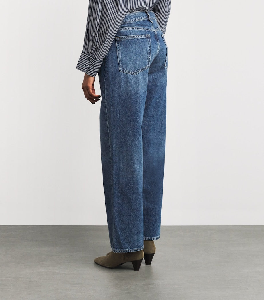 Rag & Bone Blue Saige Straight Jeans