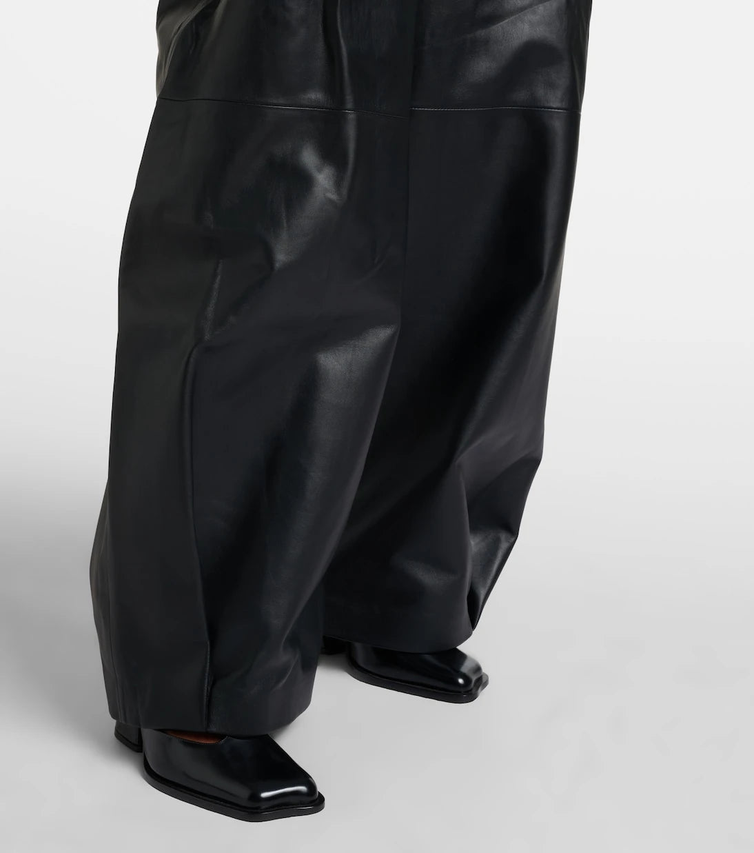 Loewe - Leather barrel-leg pants