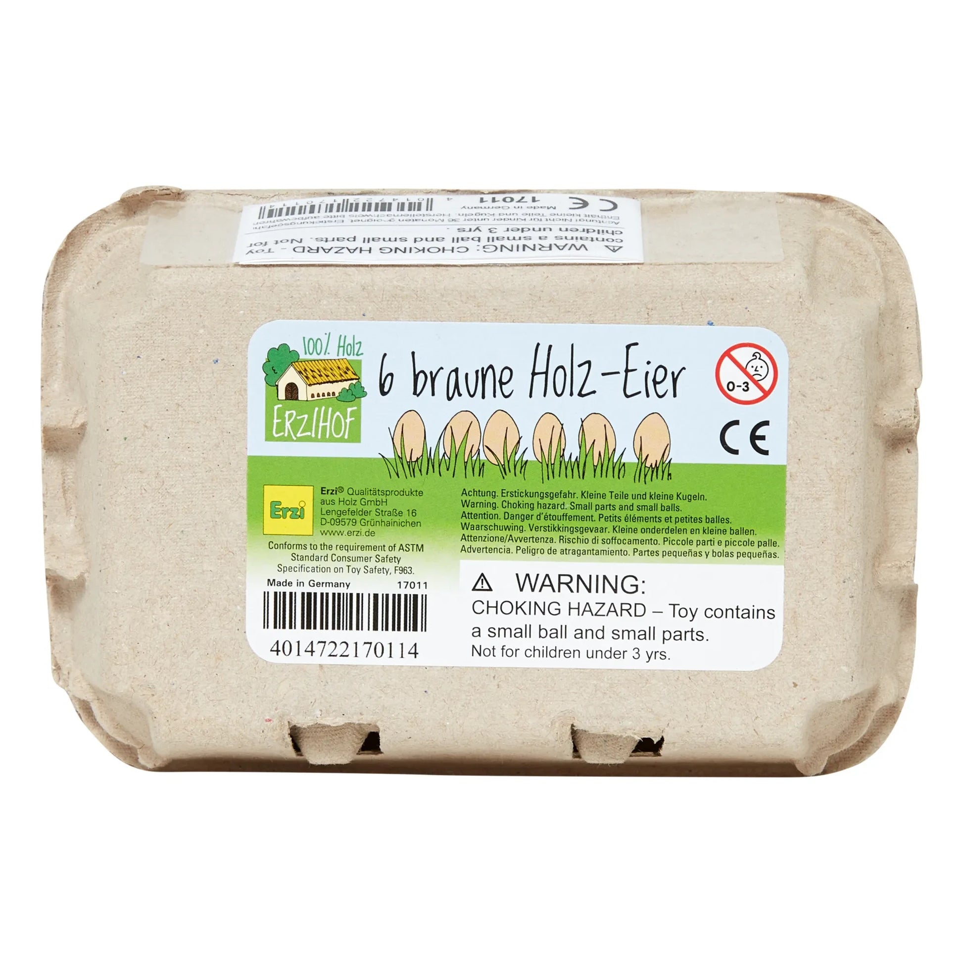Erzi - Carton of 6 Brown Eggs
