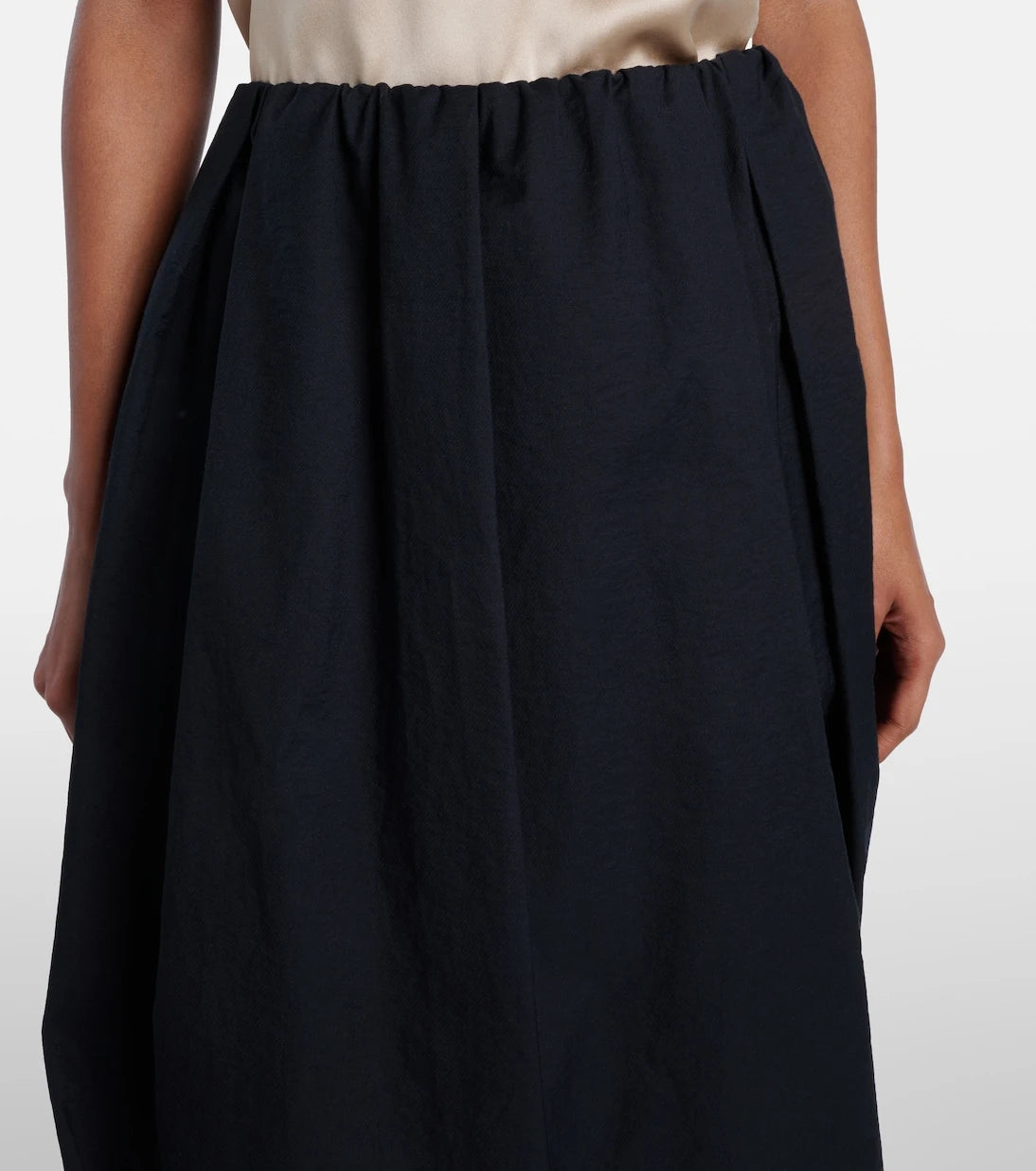 Brunello Cucinelli - Gathered cotton-blend midi skirt