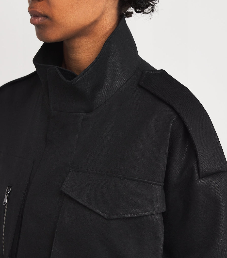 Nensi Dojaka Black Shimmer Meryl Parka