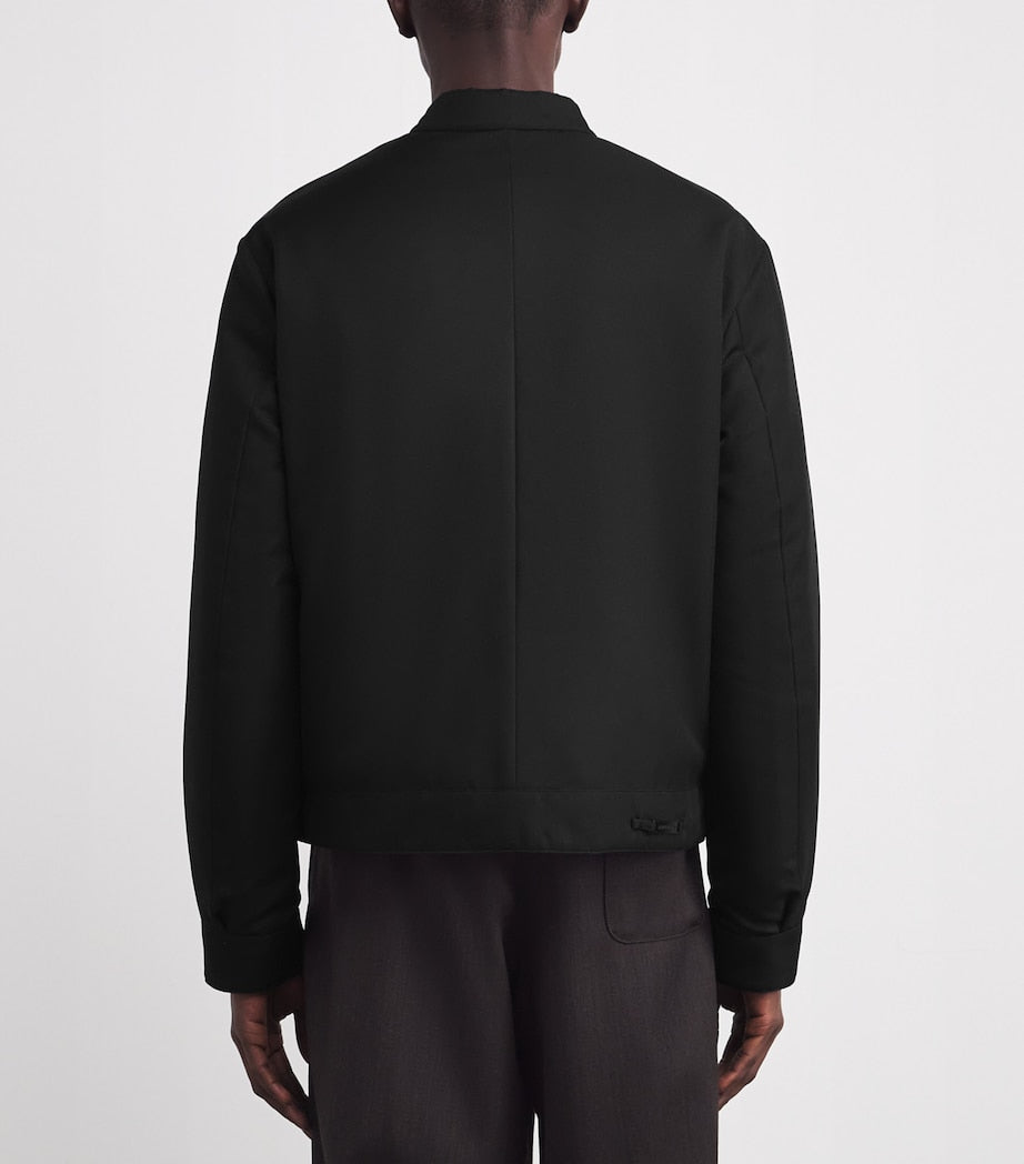Emporio Armani Black Technical Fabric Blouson Jacket