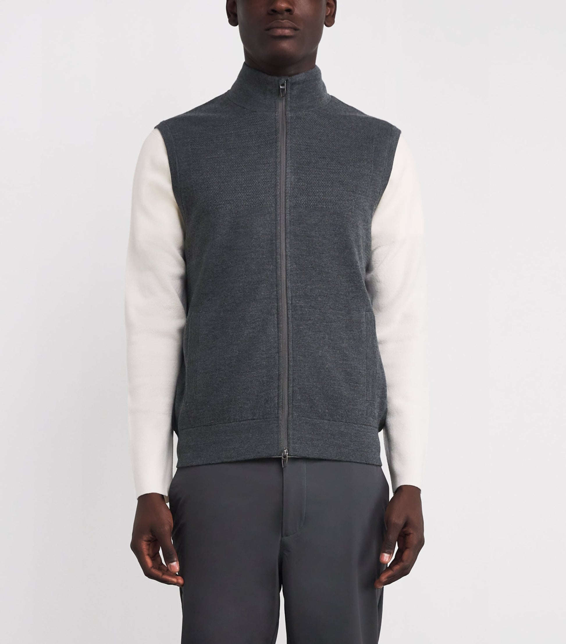 RLX Ralph Lauren Grey COOLMAX Zip-Up Sweater Vest