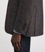 Canali Brown Wool Check Jacquard Blazer
