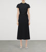 McQueen Black Knot-Waist Midi Dress