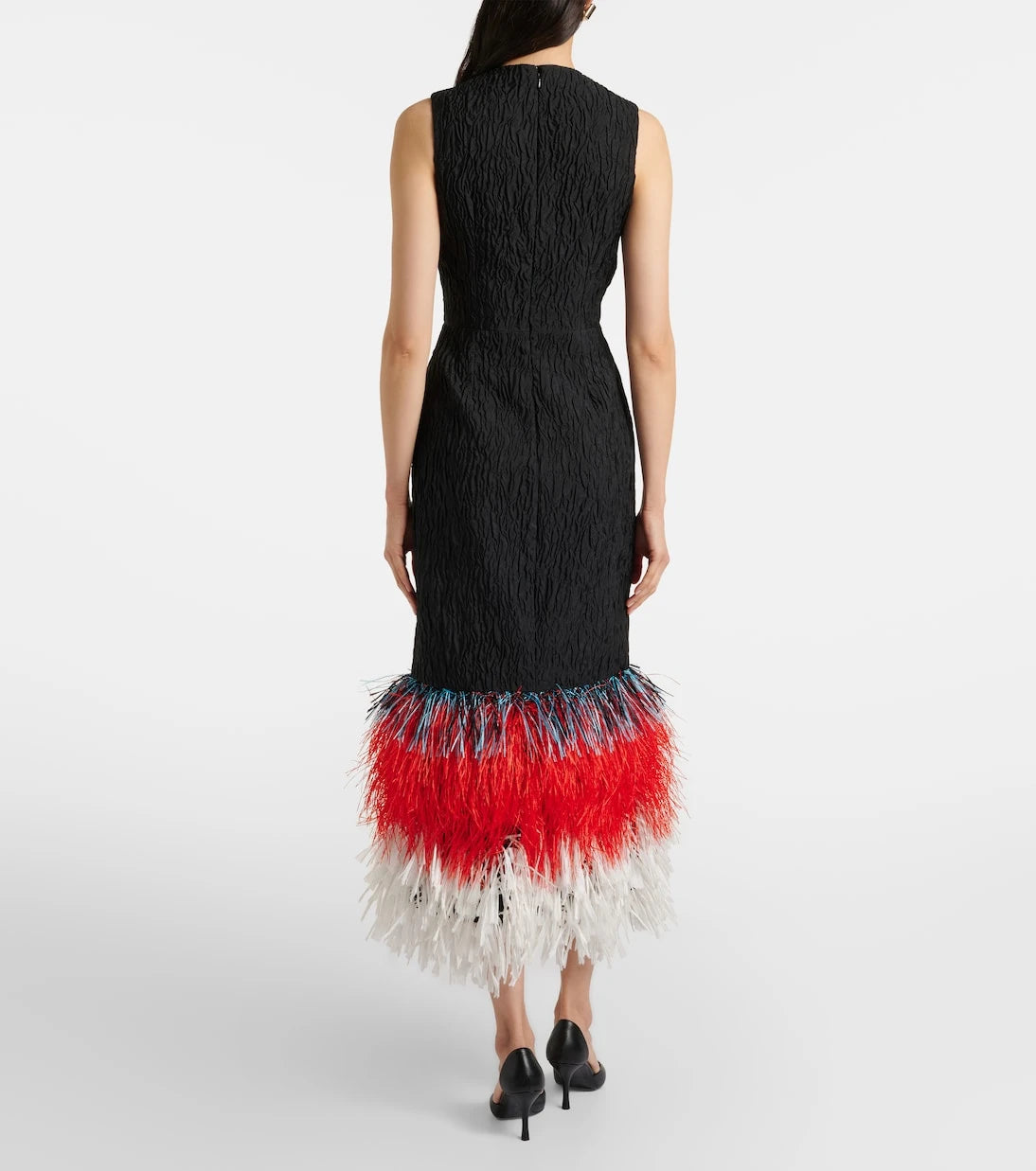 Roksanda - Zua feather-trimmed midi dress