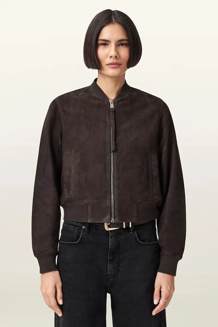 AllSaints kadın süet bomber ceket ORTEN