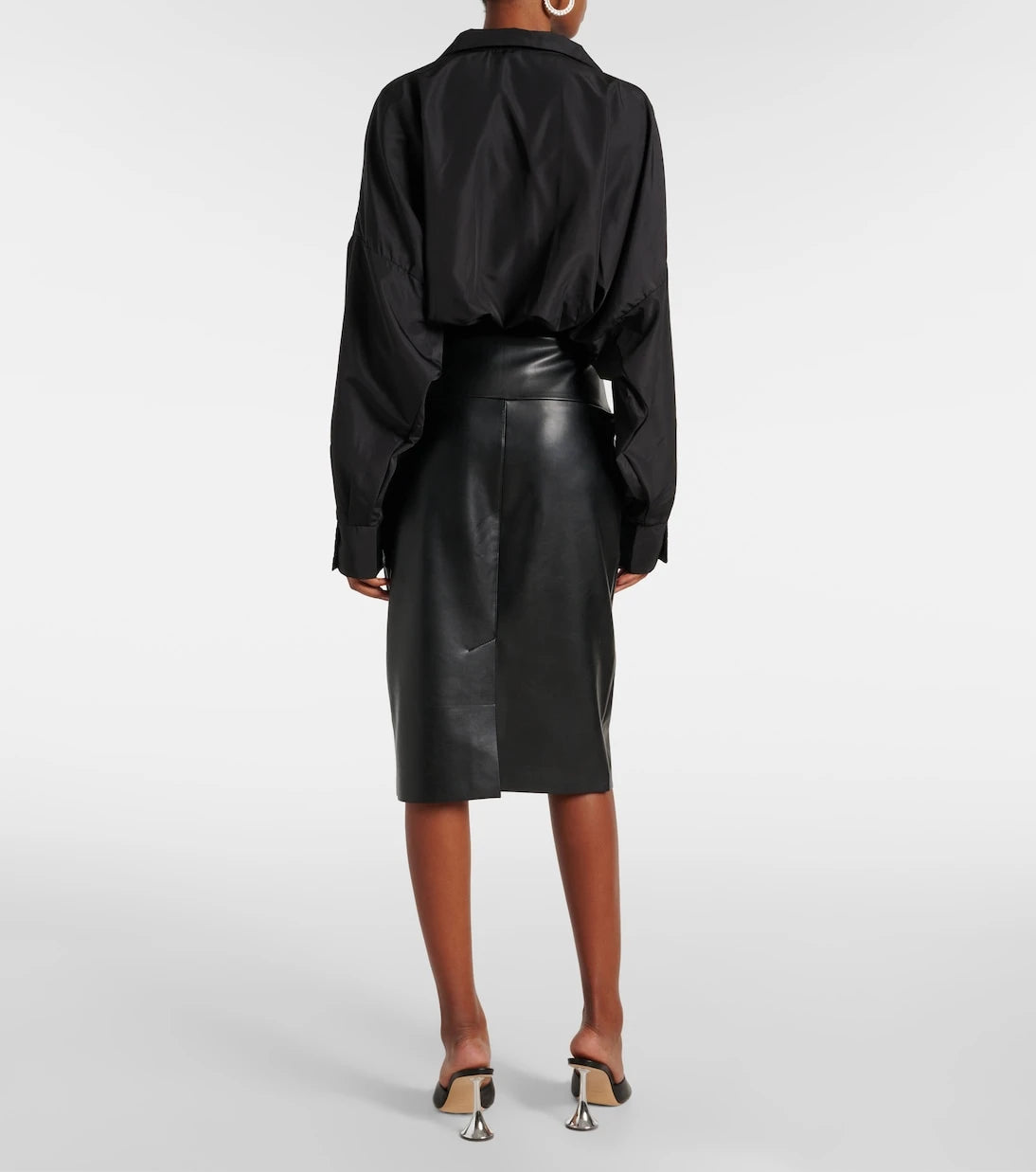 Norma Kamali - Faux leather pencil skirt