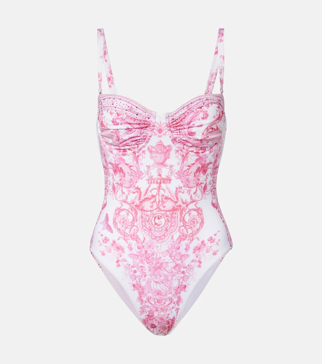 Camilla - Embellished printed swimsuit
