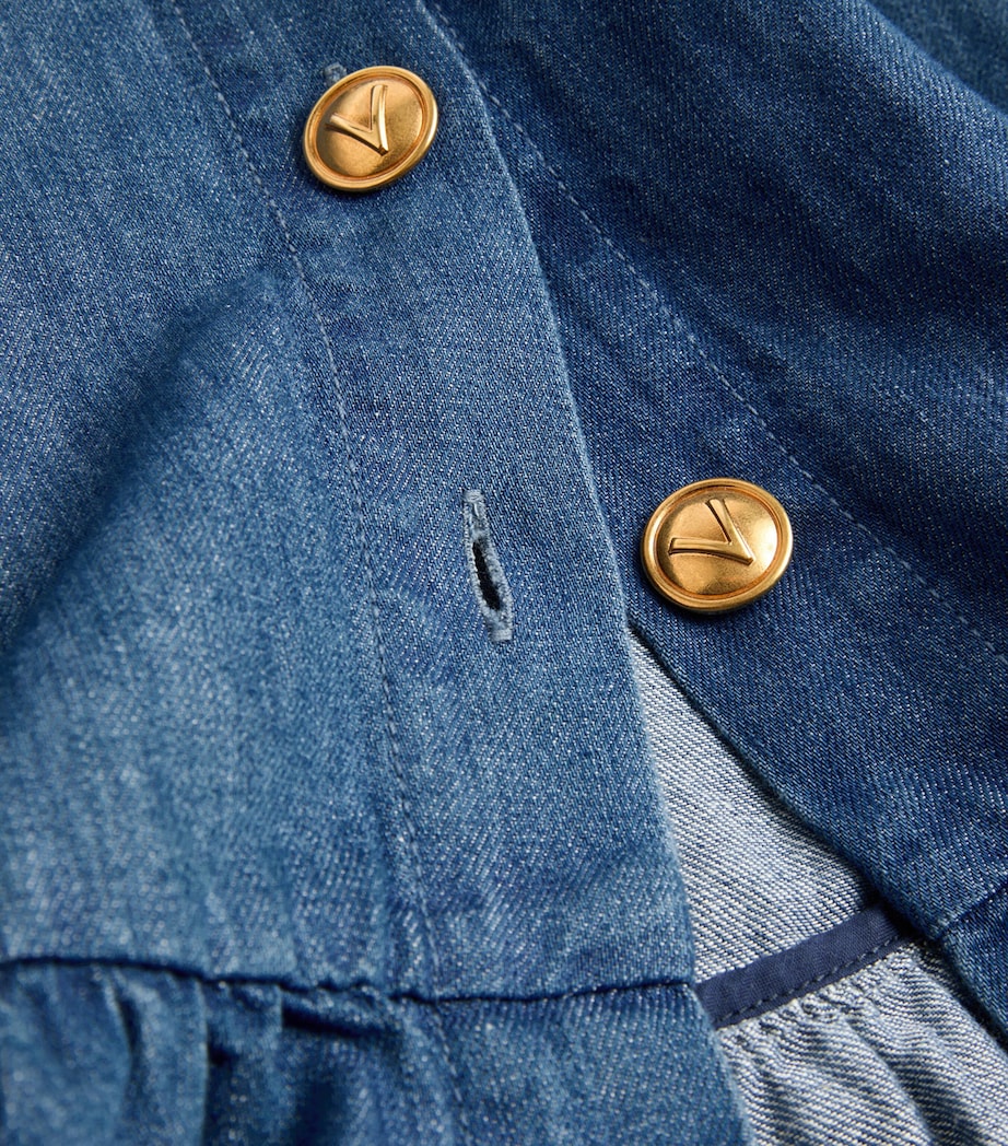 Valentino Blue Denim Midi Skirt